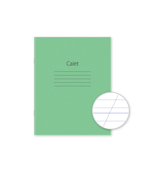 Caiete 12 foi A5, linie oblică, copertă verde